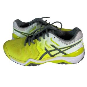 Asics Gel-Resolution 7 Tennis Shoes Athletic Training‎ Yellow White Size 8.5